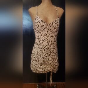 Spotted Mini Dress - Black and Cream